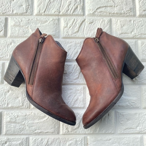 Paul Green Aubrey Ankle Boots Brown Leather - Picture 1 of 10